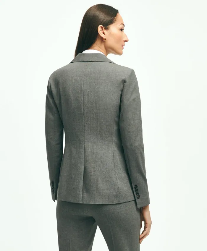 Women The Essential Brooks Brothers Stretch Wool Jacket Dark Grey Brooks Brothers Blazers
