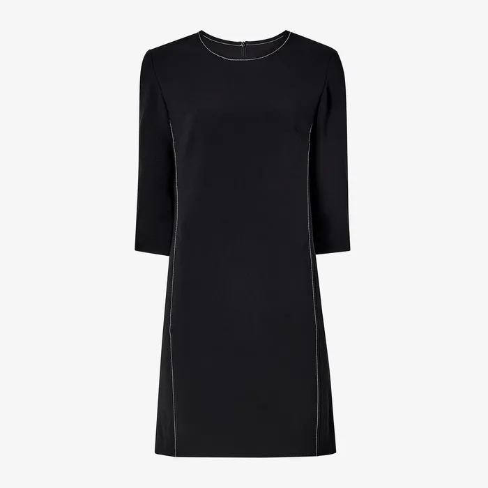Women The Lancia Travel Dress 8211 Everyday Crepe with Topstitch Black With Topstitch Dresses M M LaFleur