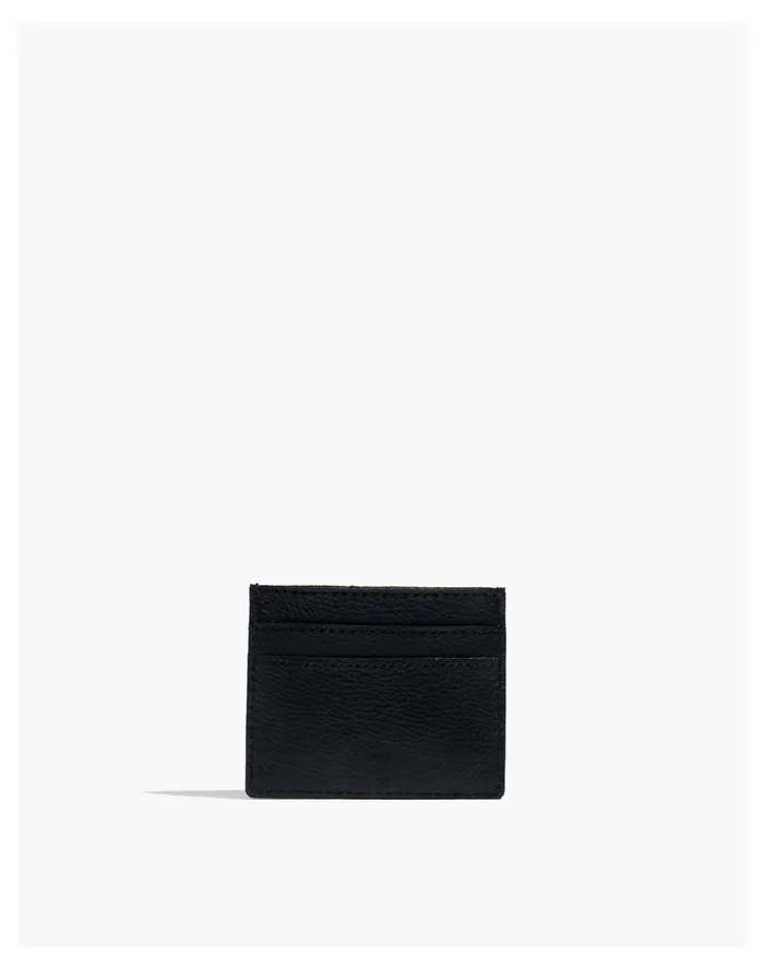 Women The Leather Card Case True Black Madewell Pouches and Wallets
