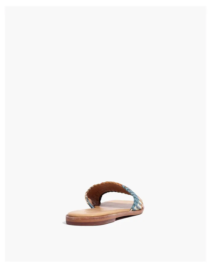 Women The Lianne Slide In Woven Leather Wood Multi Madewell Sandals Women The Lianne Slide In Woven Leather Wood Multi Madewell Sandals