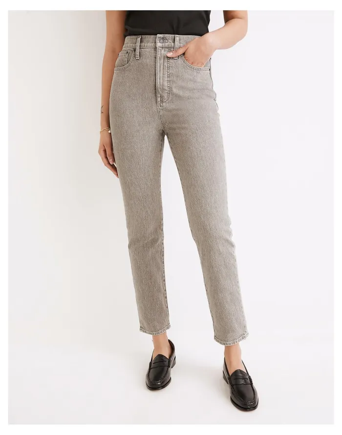 Women The Momjean In Yarn Dyed Denim Lt Surplus Grey Madewell Jeans Women The Momjean In Yarn Dyed Denim Lt Surplus Grey Madewell Jeans