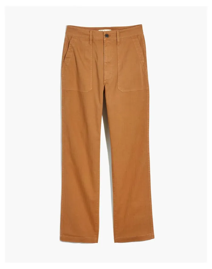 Women The Plus Curvy Perfect Vintage Straight Workwear Pants Warm Hickory Madewell Pants