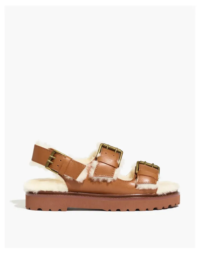 Women The Shearling Lined Madelyn Sandal Golden Pecan Madewell Sandals Women The Shearling Lined Madelyn Sandal Golden Pecan Madewell Sandals