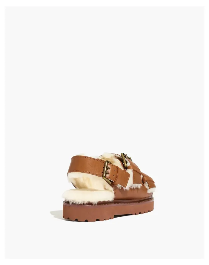 Women The Shearling Lined Madelyn Sandal Golden Pecan Madewell Sandals Women The Shearling Lined Madelyn Sandal Golden Pecan Madewell Sandals