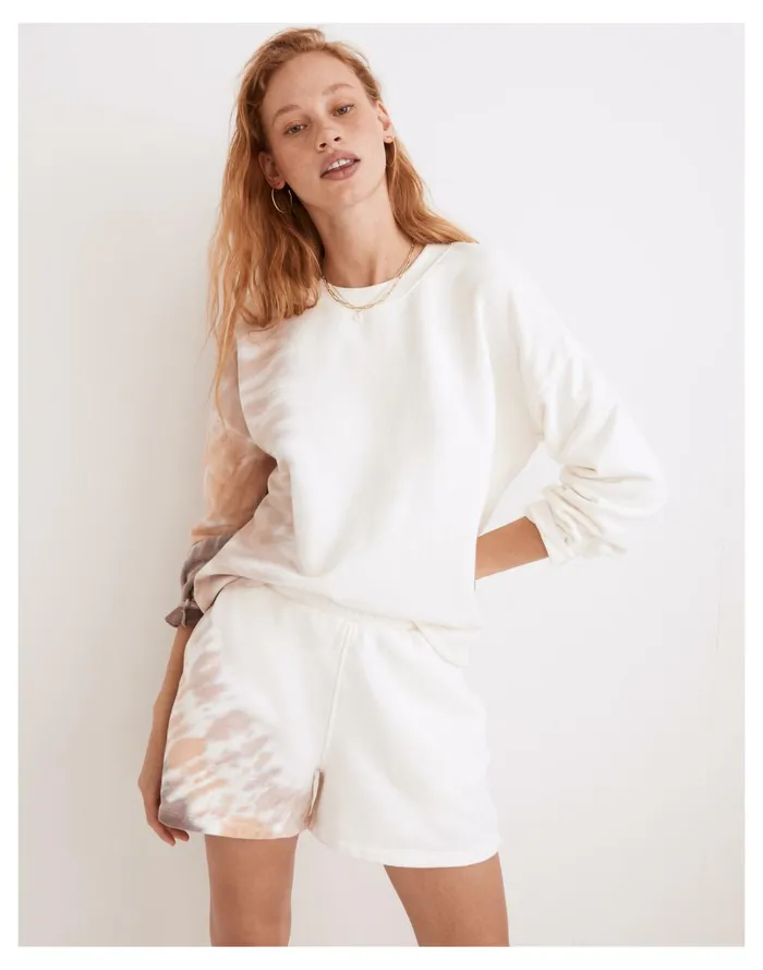 Women Tie Dye Resourced Cotton Sweatshorts Lighthouse Madewell Sweatshirts and Sweatpants