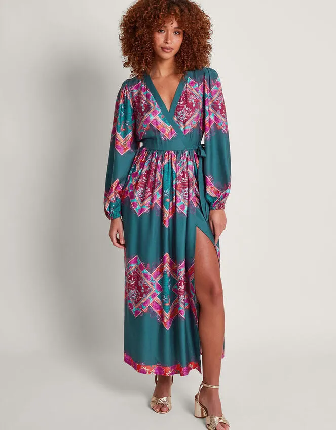Women Tiffany Wrap Dress Blue Monsoon Occasionwear