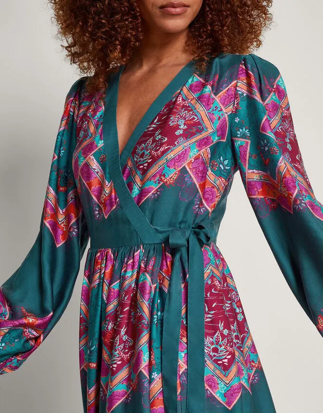 Women Tiffany Wrap Dress Blue Monsoon Occasionwear
