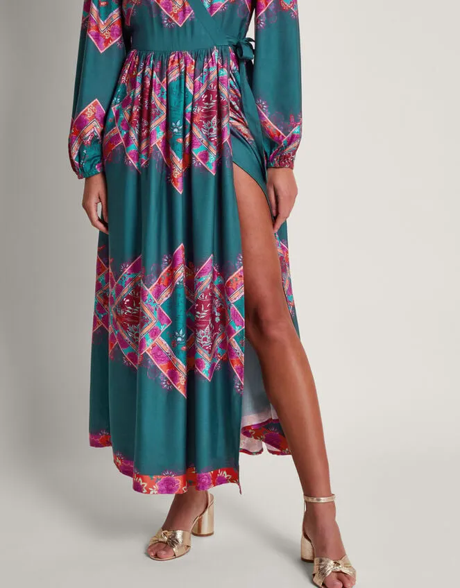Women Tiffany Wrap Dress Blue Monsoon Occasionwear