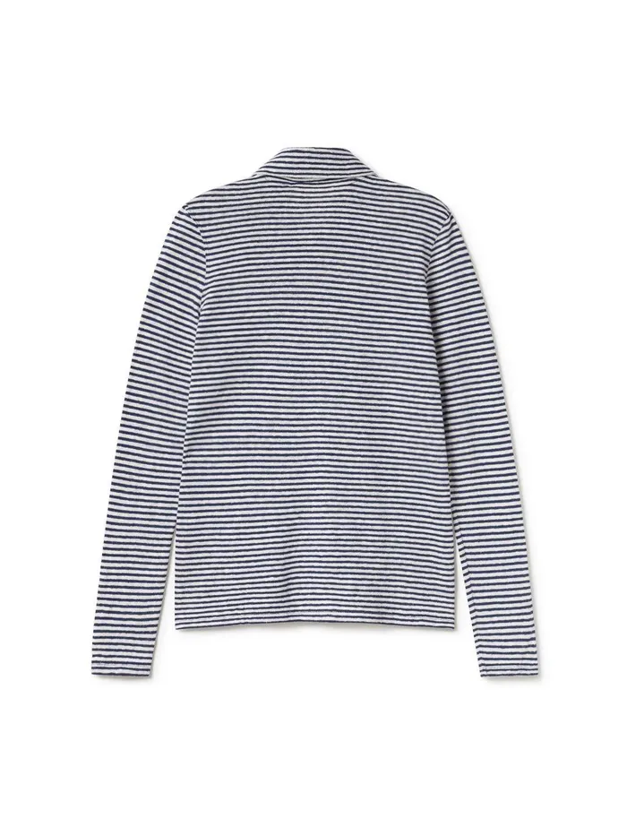 Women Tokunoshima 8211 Navy Stripes TWOTHIRDS Shirts