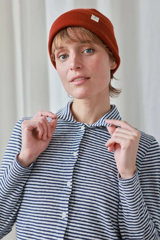 Women Tokunoshima 8211 Navy Stripes TWOTHIRDS Shirts