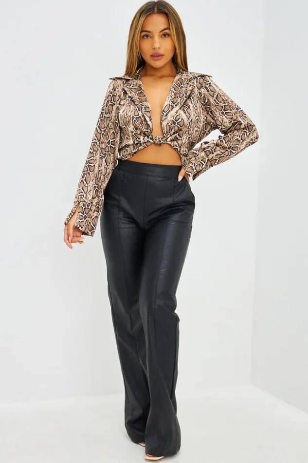 Women Top Court Nou Imprim Python Beige Beige Brentiny Paris Top And Tank Tops Women Top Court Nou Imprim Python Beige Beige Brentiny Paris Top And Tank Tops
