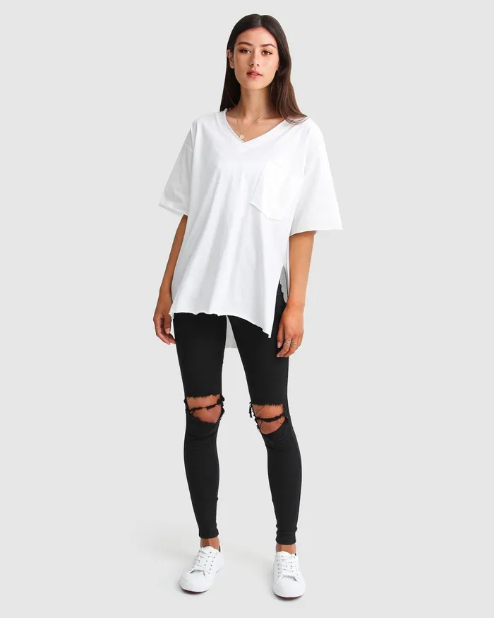 Women Tops Belle and Bloom Brave Soul Oversized TShirt 8211 White