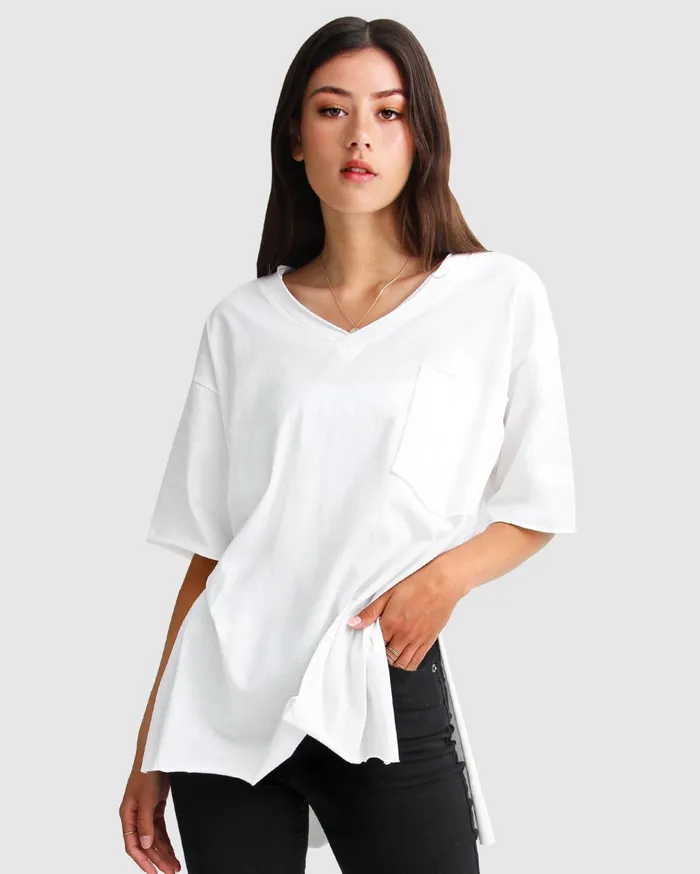Women Tops Belle and Bloom Brave Soul Oversized TShirt 8211 White