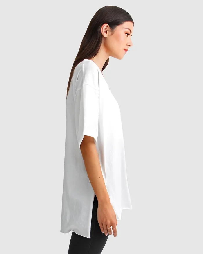 Women Tops Belle and Bloom Brave Soul Oversized TShirt 8211 White