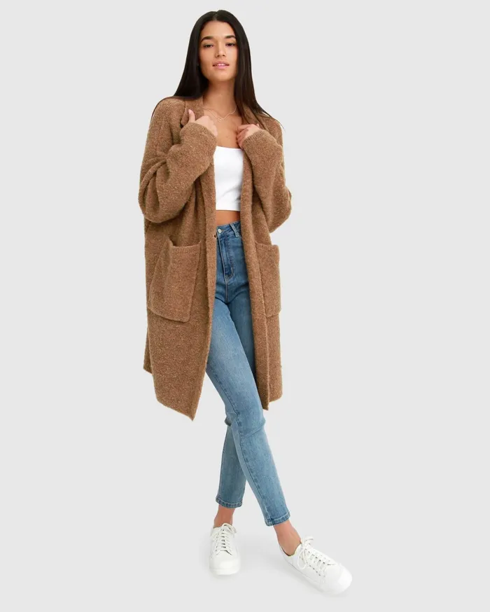 Women Tops Belle and Bloom Days Go By Sustainable Blazer Cardigan 8211 Camel