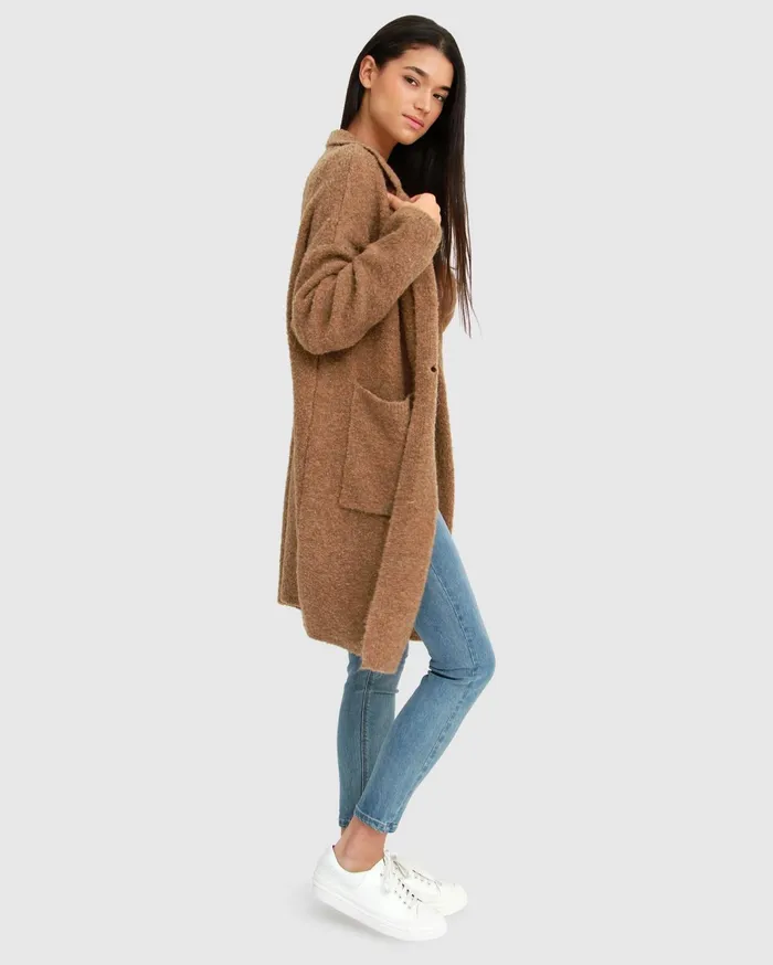 Women Tops Belle and Bloom Days Go By Sustainable Blazer Cardigan 8211 Camel