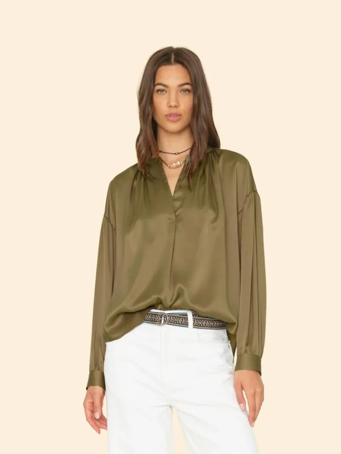 Women Tops Xirena Olive Gold Mayson Top