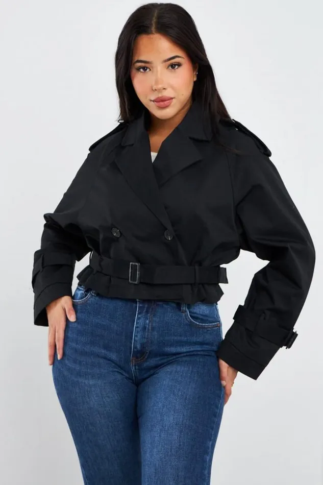 Women Trench Court Noir Black Brentiny Paris Jackets