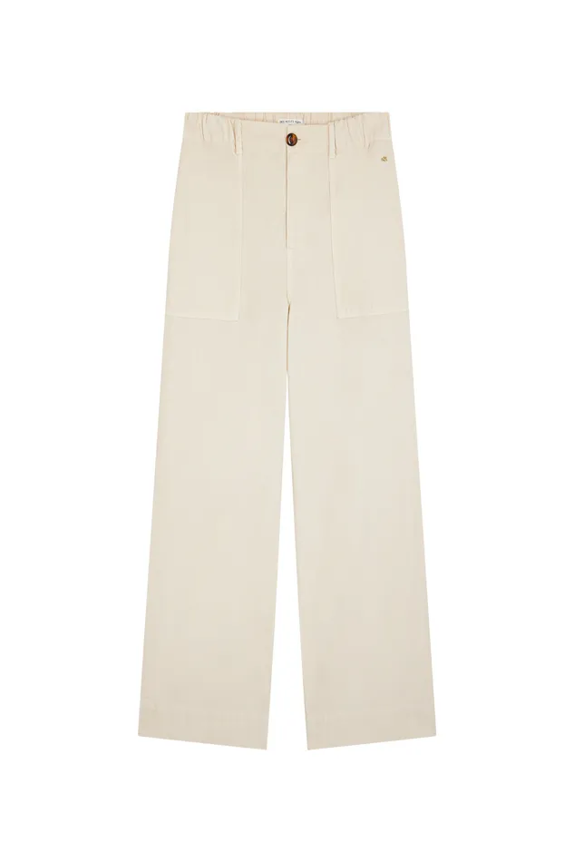 Women Trousers Elaia Ecru Pantalon Lyocell cru Des Petits Hauts Trousers and Jumpsuits
