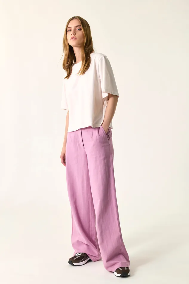 Women Trousers Elito Blossom Pantalon Coton Rose Mauve Des Petits Hauts Trousers and Jumpsuits