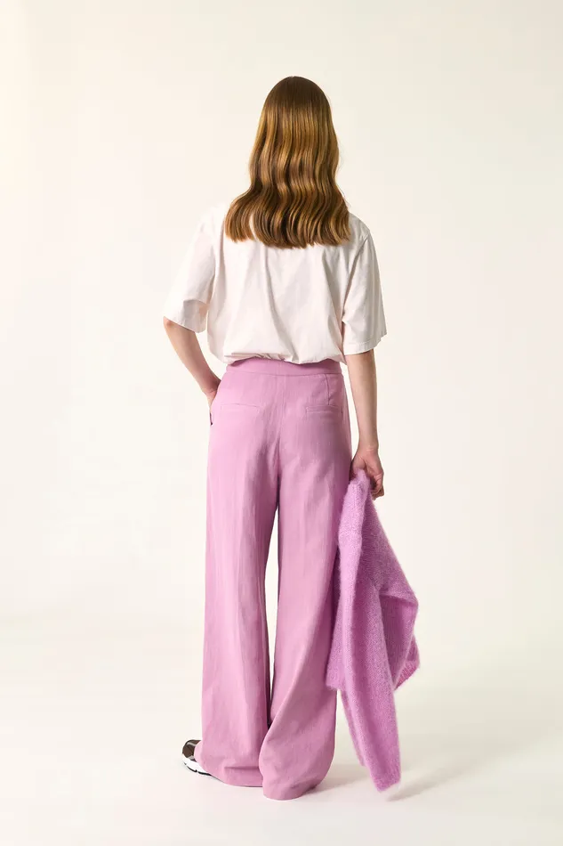 Women Trousers Elito Blossom Pantalon Coton Rose Mauve Des Petits Hauts Trousers and Jumpsuits