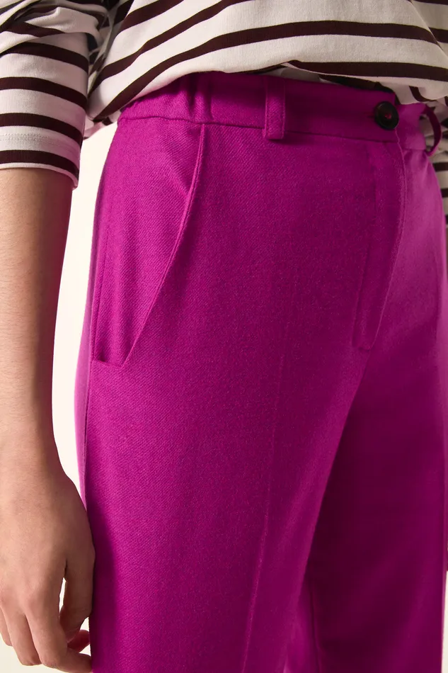 Women Trousers Rostille Lupin Pantalon Laine Rose Fuchsia Des Petits Hauts Trousers and Jumpsuits