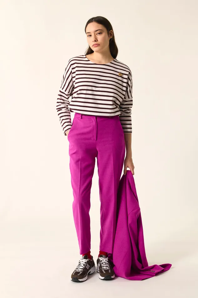 Women Trousers Rostille Lupin Pantalon Laine Rose Fuchsia Des Petits Hauts Trousers and Jumpsuits