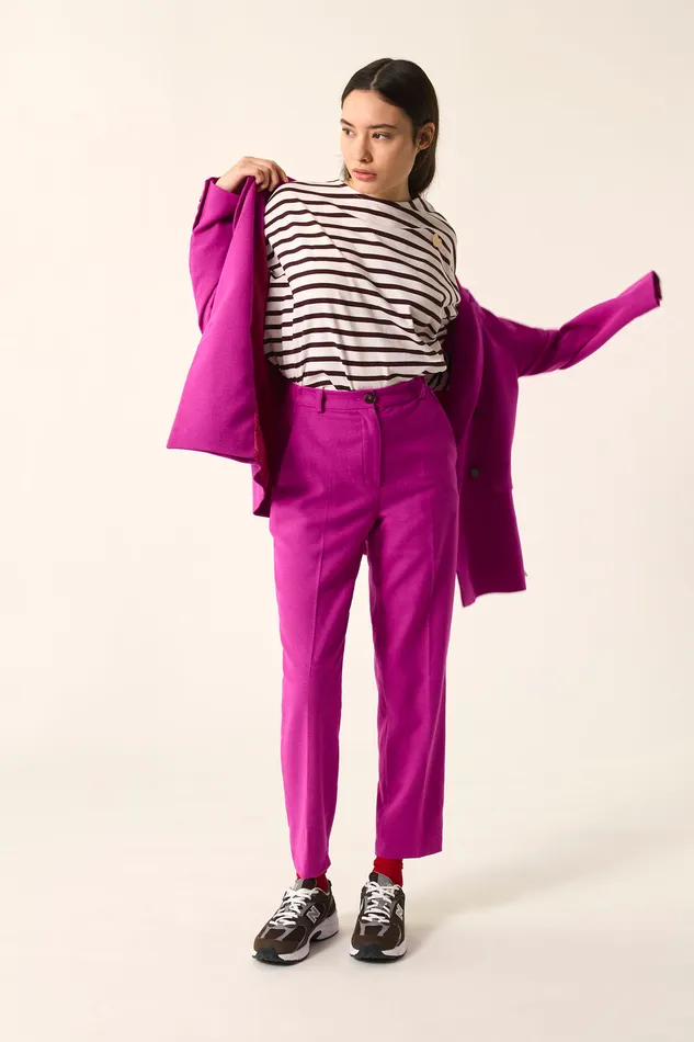 Women Trousers Rostille Lupin Pantalon Laine Rose Fuchsia Des Petits Hauts Trousers and Jumpsuits