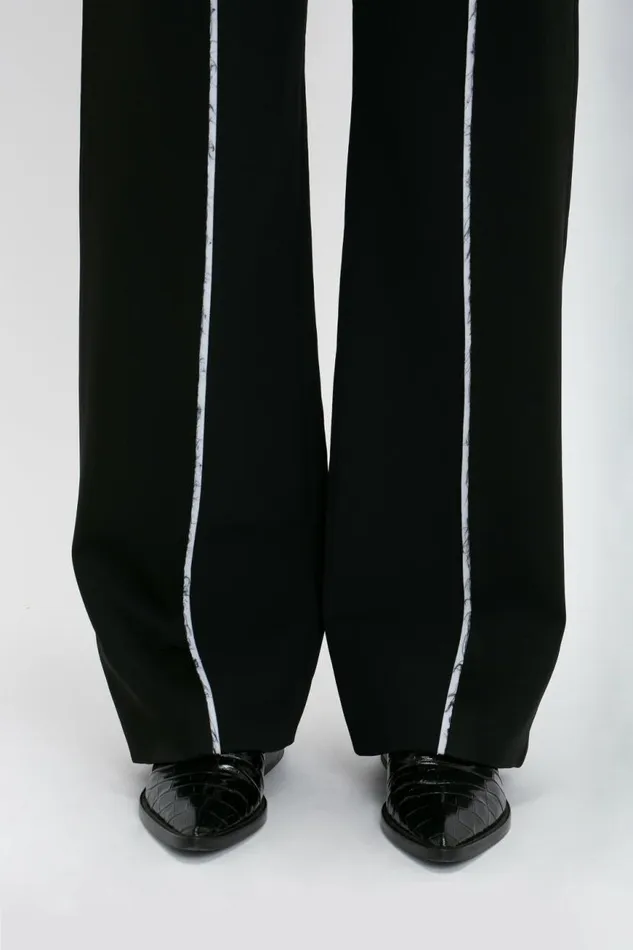 Women Trousers Victoria Beckham Straight Leg Deconstructed Trouser In Black