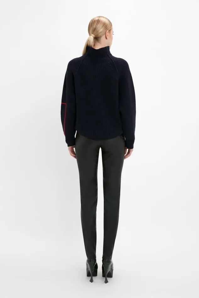 Women Trousers Victoria Beckham Stretch Leather Legging In Black