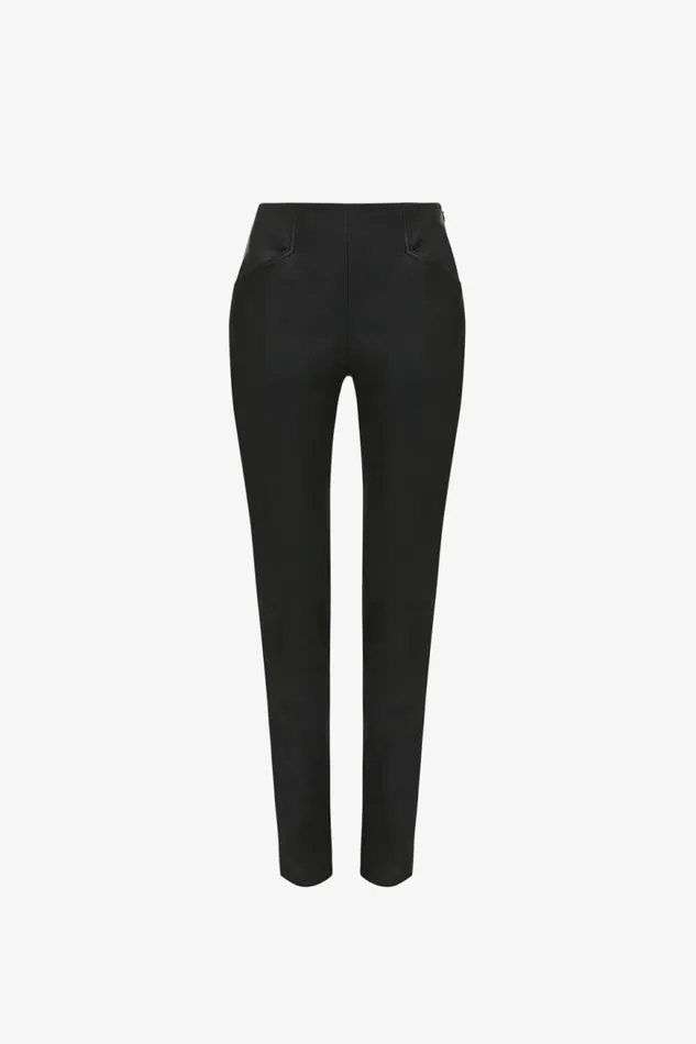 Women Trousers Victoria Beckham Stretch Leather Legging In Black