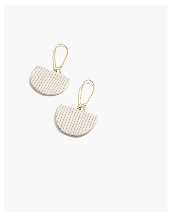 Women Twenty Two West Pinstripe Caf Earrings Pinstripe Madewell Earrings