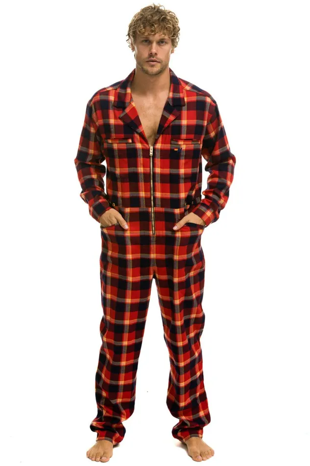 Women UNISEX PLAID FLIGHT SUIT 8211 RUGBY PLAID Aviator Nation Outerwear Women UNISEX PLAID FLIGHT SUIT 8211 RUGBY PLAID Aviator Nation Outerwear