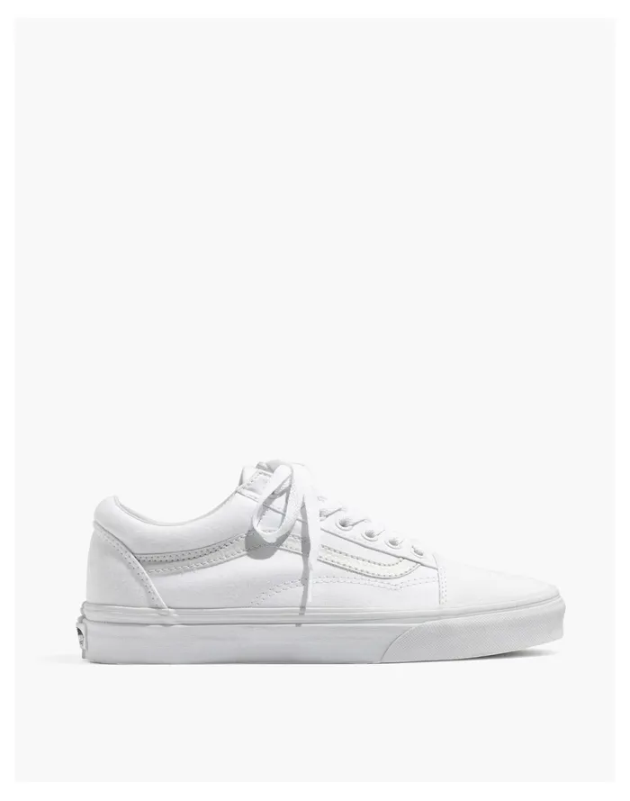 Women Vans Unisex Old Skool Lace Up Sneakers In Canvas And Suede True White Madewell Sneakers Women Vans Unisex Old Skool Lace Up Sneakers In Canvas And Suede True White Madewell Sneakers