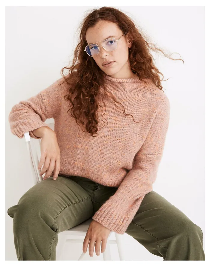 Women Varina Mockneck Pullover Sweater Marled Cottoncandy Madewell Sweaters Women Varina Mockneck Pullover Sweater Marled Cottoncandy Madewell Sweaters
