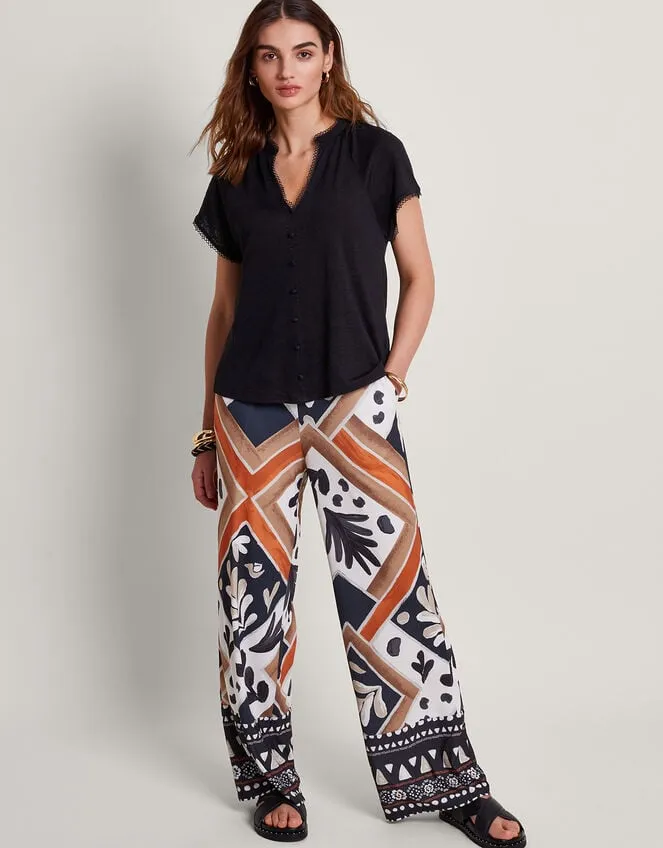 Women Viora Linen TShirt Black Monsoon Tops and Blouses