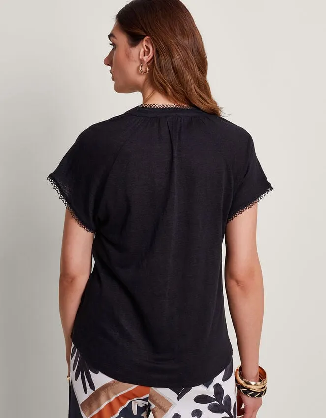 Women Viora Linen TShirt Black Monsoon Tops and Blouses