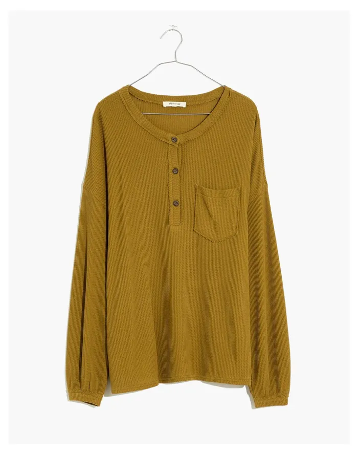 Women Waffle Knit Henley Pajama Top Spiced Olive Madewell Pajamas Women Waffle Knit Henley Pajama Top Spiced Olive Madewell Pajamas