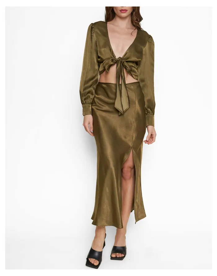 Women Whimsy Row Satin Lauren Three In One Top Dark Green Madewell Tops and Shirts Women Whimsy Row Satin Lauren Three In One Top Dark Green Madewell Tops and Shirts