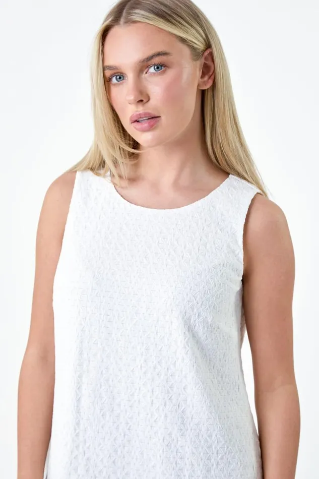 Women White Petite Double Layer Knit Stretch Top Roman Tops