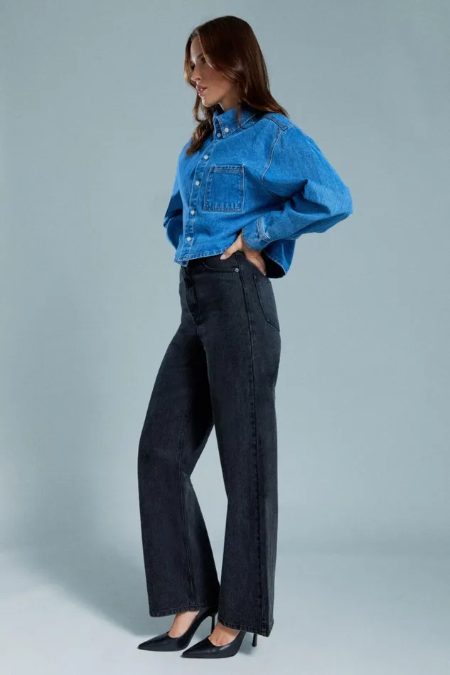 Women Wide Jeans Bardot Cindy Wide Full Leg Jean In Washed Bla Washed Bla Women Wide Jeans Bardot Cindy Wide Full Leg Jean In Washed Bla Washed Bla