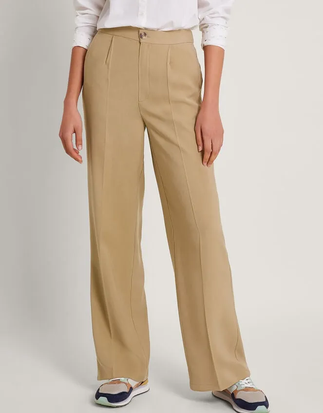 Women Wila Wide Leg Trousers Camel Monsoon Trousers and Jeans