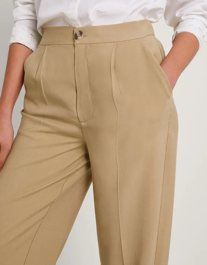 Women Wila Wide Leg Trousers Camel Monsoon Trousers and Jeans