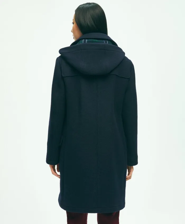 Women Wool Twill Hooded Toggle Coat Navy Brooks Brothers Coats and Jackets