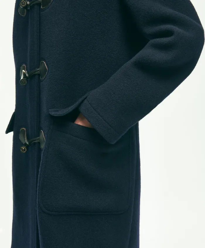 Women Wool Twill Hooded Toggle Coat Navy Brooks Brothers Coats and Jackets