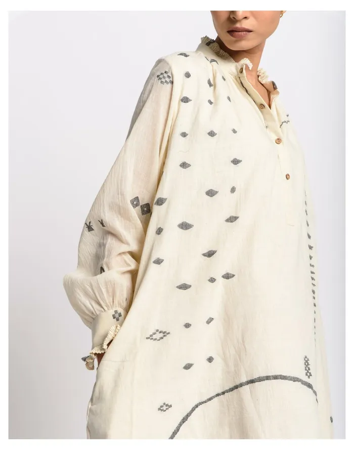Women World Of Crow Abstract Flared Dress Off White Madewell Dresses Women World Of Crow Abstract Flared Dress Off White Madewell Dresses