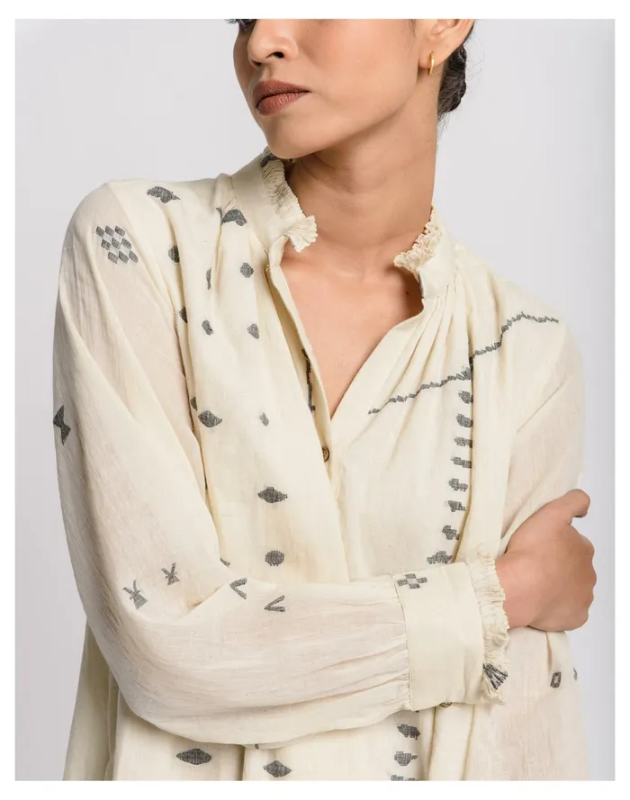 Women World Of Crow Abstract Flared Dress Off White Madewell Dresses Women World Of Crow Abstract Flared Dress Off White Madewell Dresses