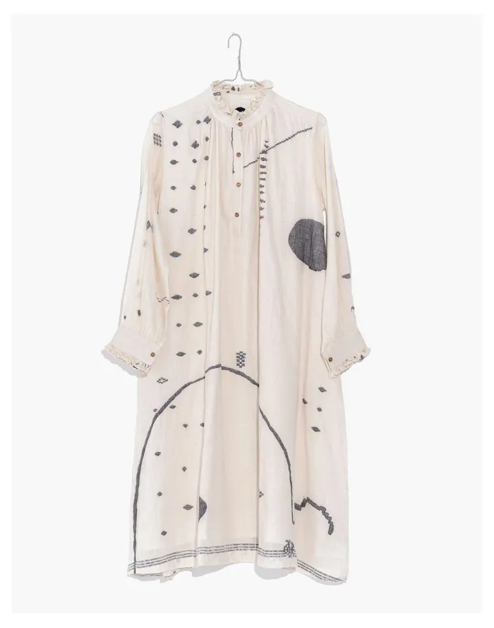 Women World Of Crow Abstract Flared Dress Off White Madewell Dresses Women World Of Crow Abstract Flared Dress Off White Madewell Dresses