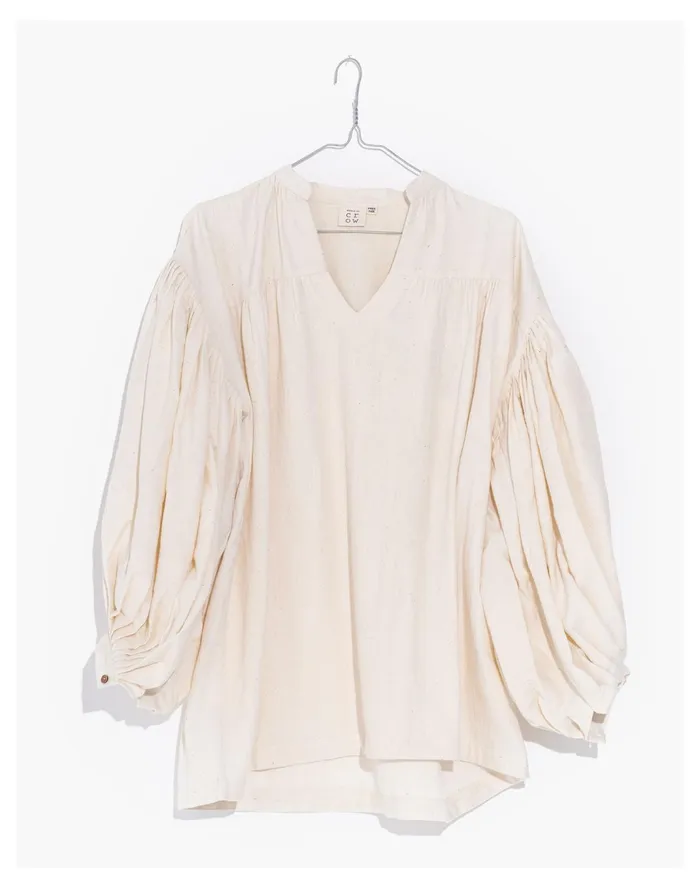 Women World Of Crow Organic Cotton Longline Top In Natural Ecru Ecru Madewell Tops and Shirts Women World Of Crow Organic Cotton Longline Top In Natural Ecru Ecru Madewell Tops and Shirts