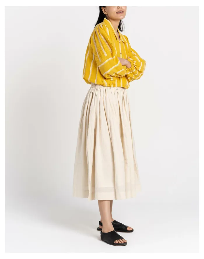 Women World Of Crow Pleated Midi Skirt In Off White Off White Madewell Skirts Women World Of Crow Pleated Midi Skirt In Off White Off White Madewell Skirts